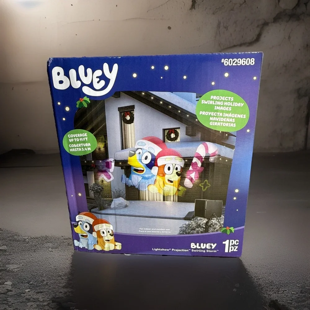 Bluey Christmas Holiday Lightshow Projector Swirling‎ Images 11ft Coverage NIB